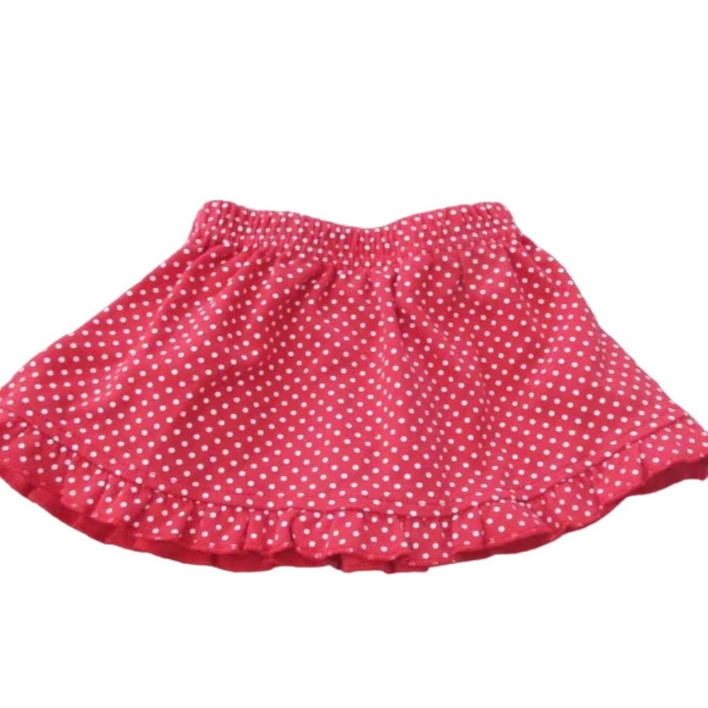 Sesame Street Pull On Skirt Infant Girls Size 3-6M Red Polka Dot Elastic Bottoms